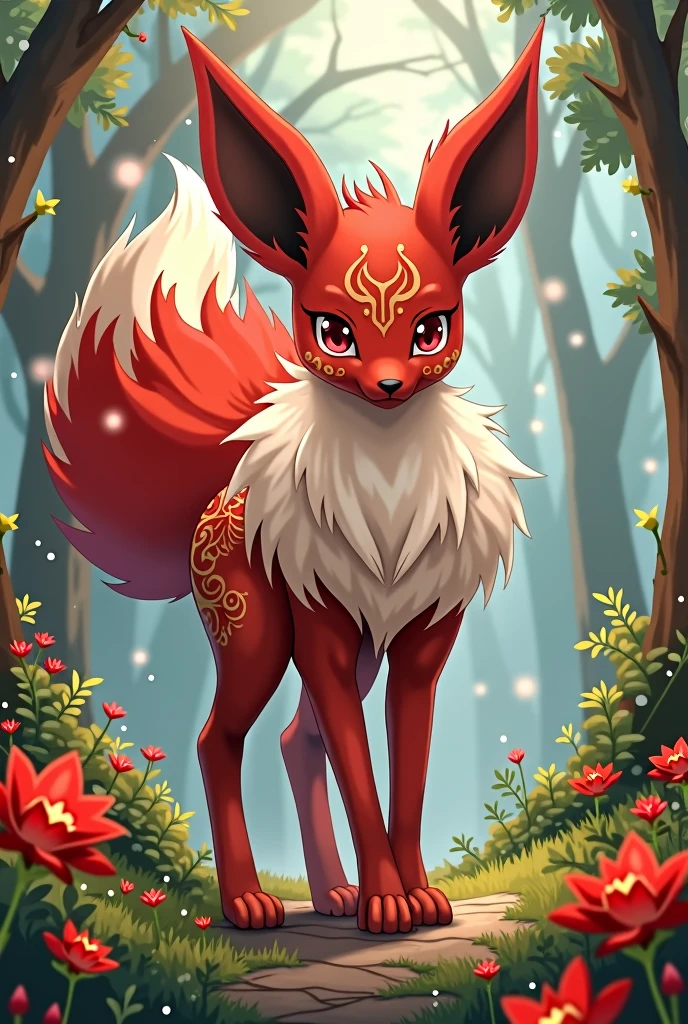 Erza fo fairytale custom of Pokémon Eevee red hair