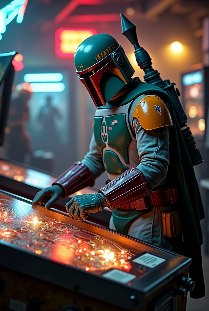 Boba Fett playing pinball、Star Wars、movie、Mandaean、