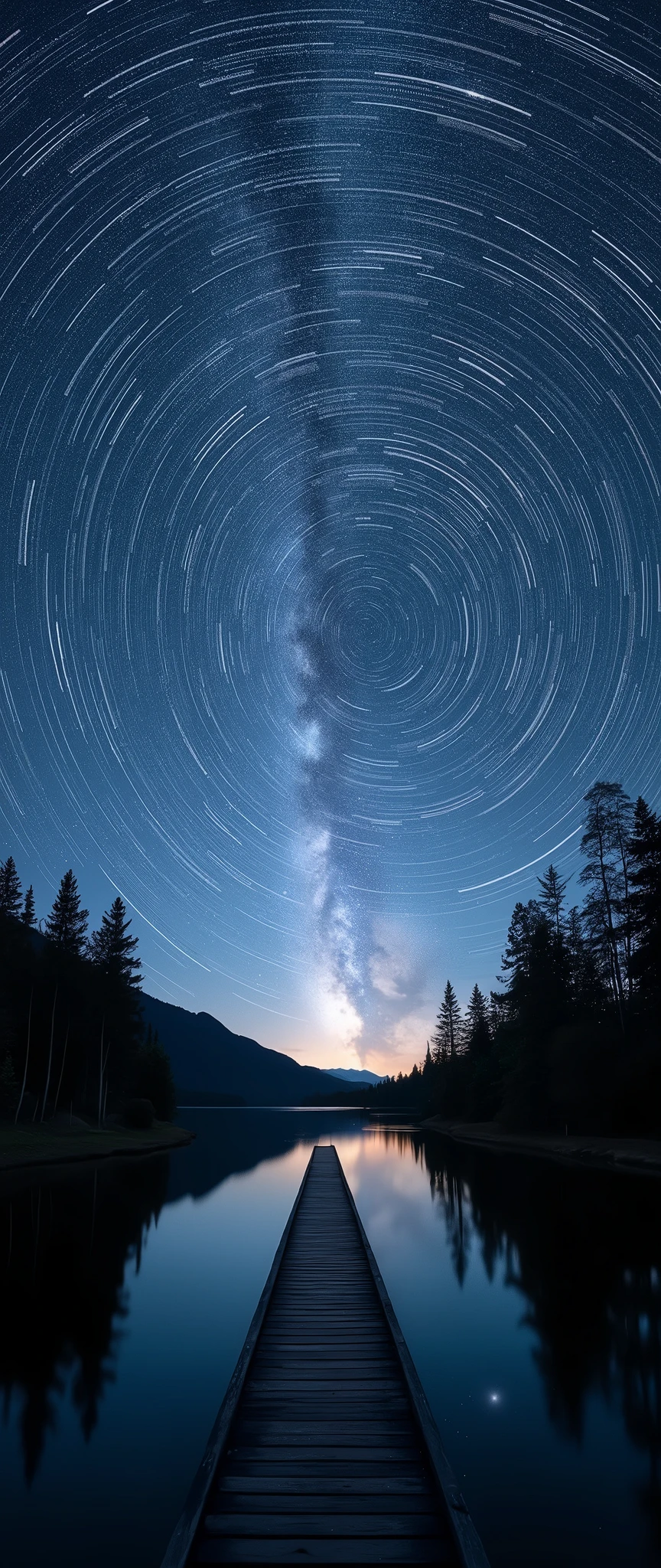 (masterpiece:1.2,Exceptional Quality,mirror-like,Cinematic Experience,Photorealistic:2.0,RAW Photos:2.0),Ultra-high resolution,Super detailed,8k,wallpaper,(Astrophotography:2.0),(Star Trail:2.0),(Beautiful Star Trails:2.0),(dynamic:2.0),(Long exposure:2.0)
