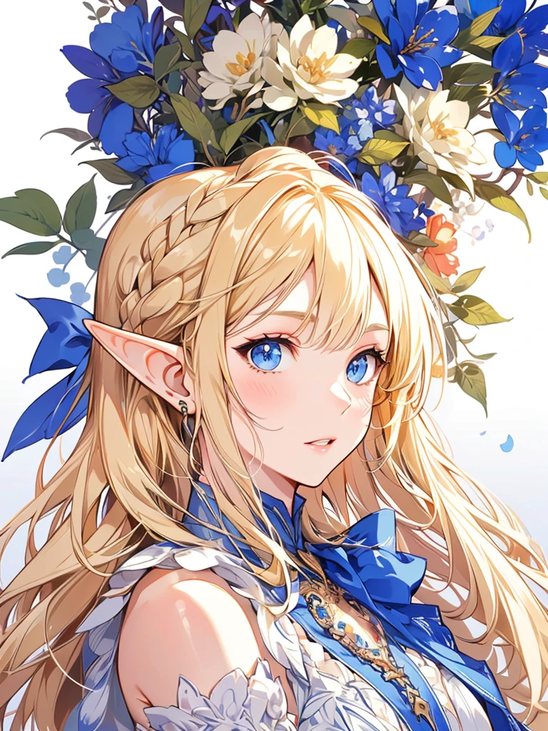masterpiece, best quality, 1girl, ultra detailed, ultra highres, well-definded facial features, anatomically correct, cute girl, long pointy ears, elf, nice face,blonde hair, blue eyes, raising wine glass,