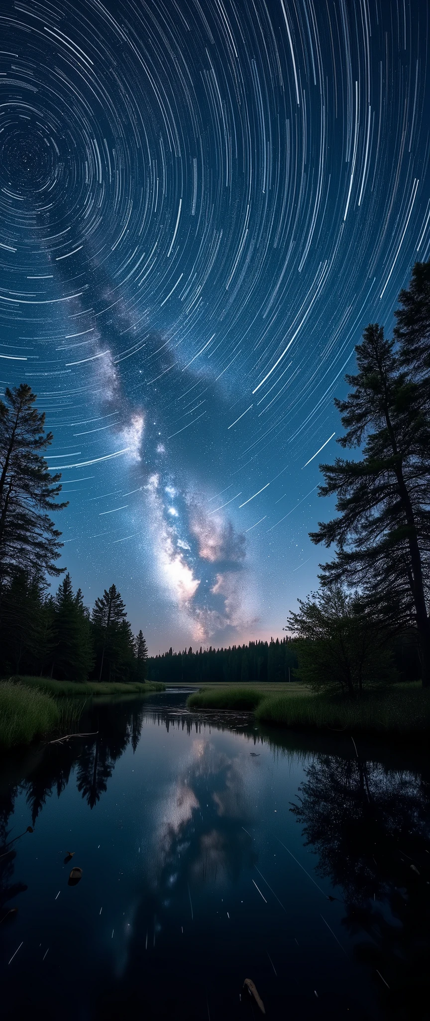 (masterpiece:1.2,Exceptional Quality,mirror-like,Cinematic Experience,Photorealistic:2.0,RAW Photos:2.0),Ultra-high resolution,Super detailed,8k,wallpaper,(Astrophotography:2.0),(Star Trail:2.0),(Beautiful Star Trails:2.0),(dynamic:2.0),(exposed for a short time:2.0)