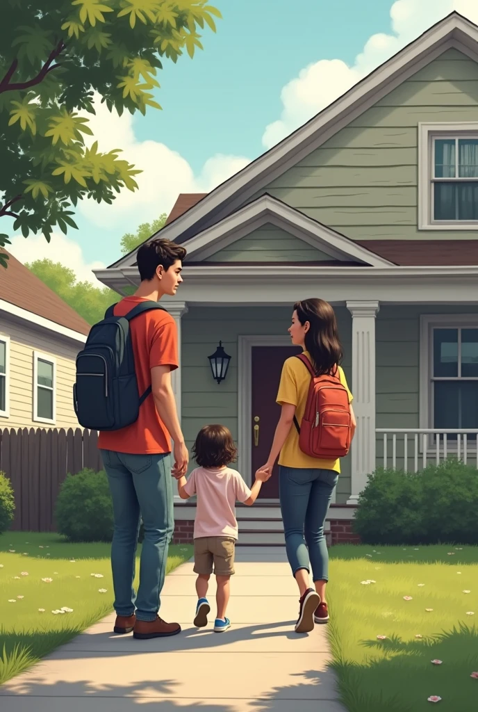 The student goes to the student's house and talks to their parents