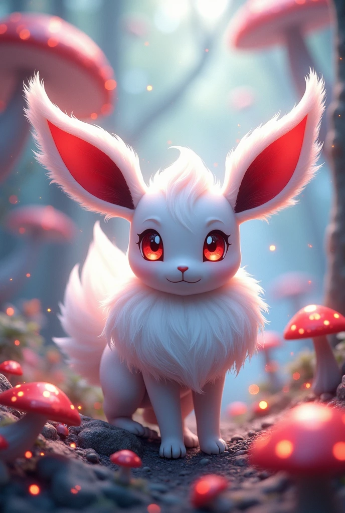 fairytale Pokémon Eevee white hair and red