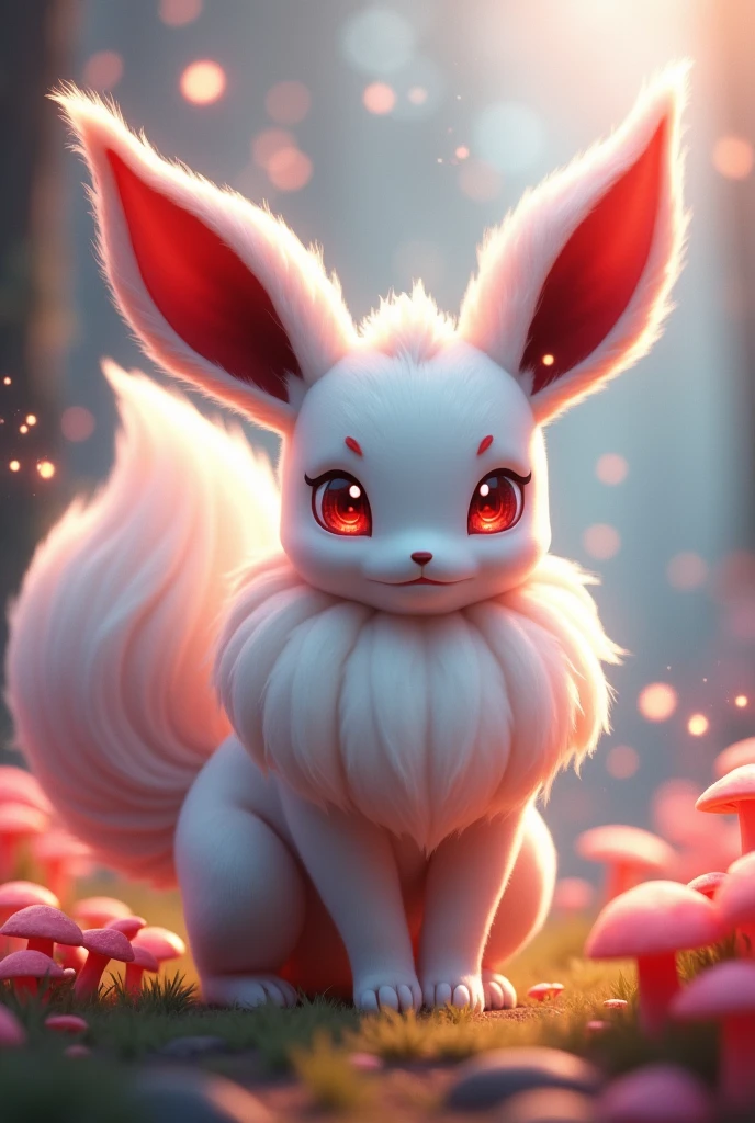 fairytale Pokémon Eevee white hair and red shiny