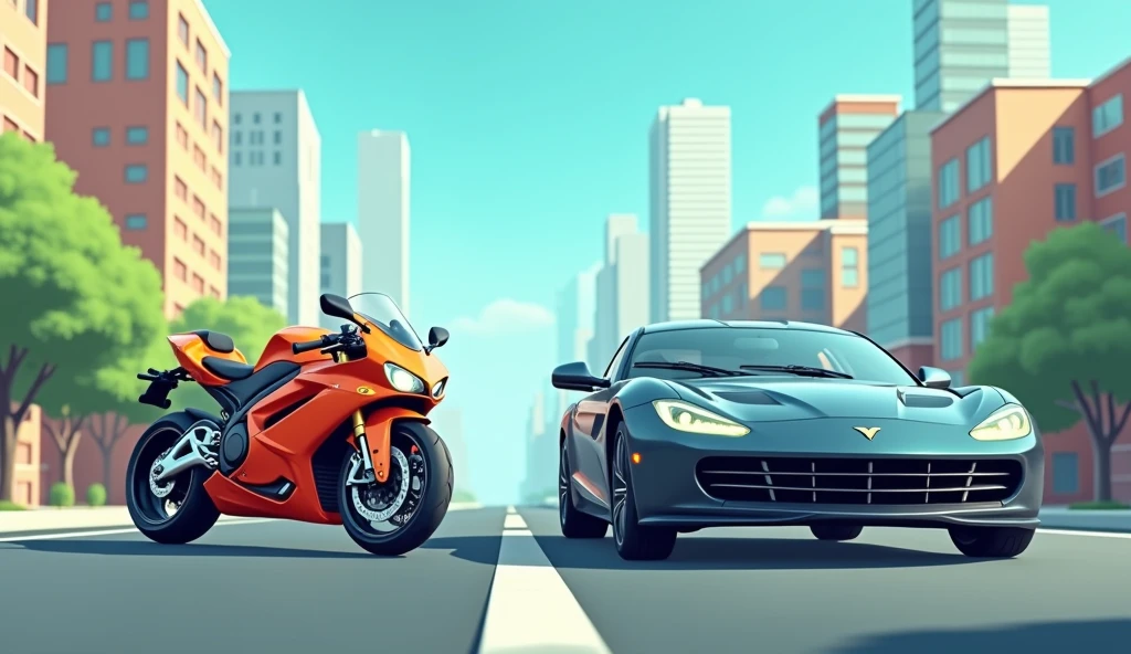 A car and bike can’t move yet, animated