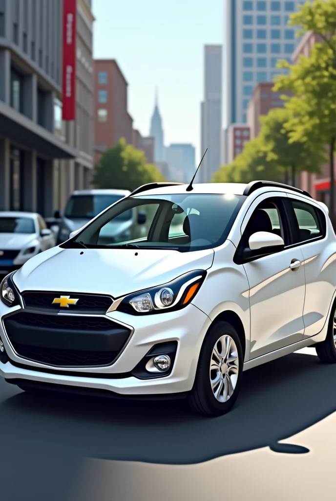 White Chevrolet spark