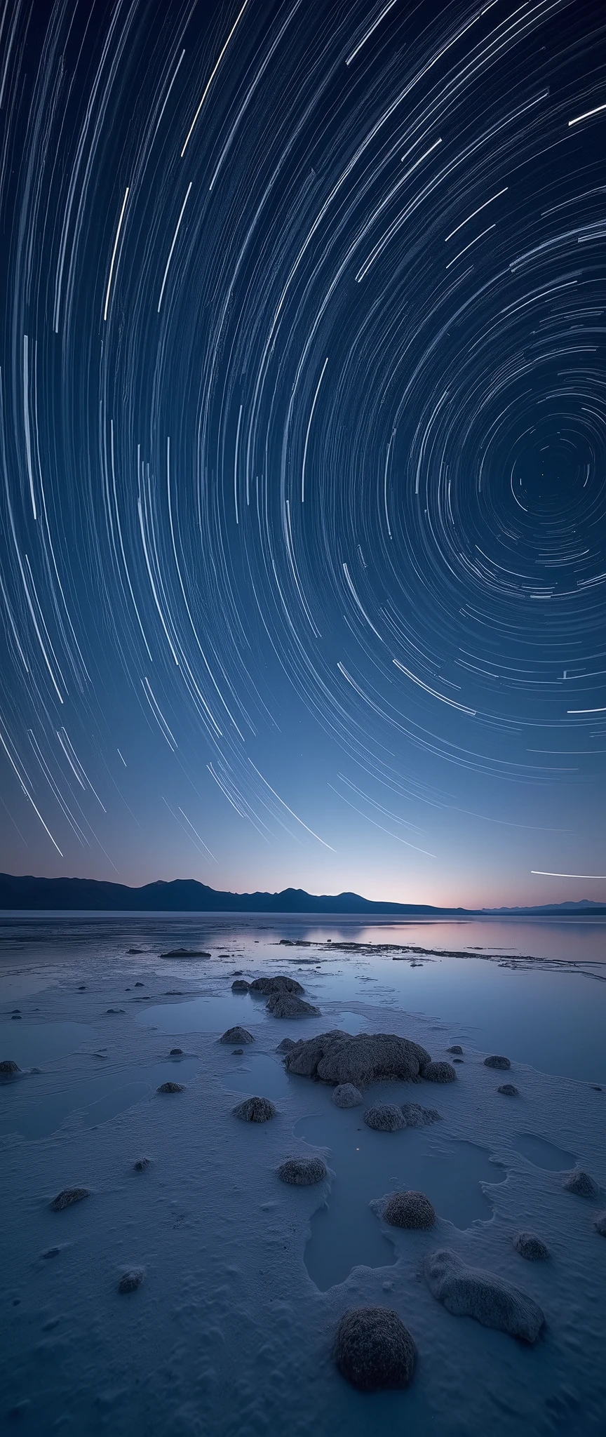 (masterpiece:1.2,Exceptional Quality,mirror-like,Cinematic Experience,Photorealistic:2.0,RAW Photos:2.0),Ultra-high resolution,Super detailed,8k,wallpaper,(Astrophotography:2.0),(Star Trail:2.0),(Beautiful Star Trails:2.0),(dynamic:2.0),(exposed for a short time:2.0),(Uyuni salt lake)