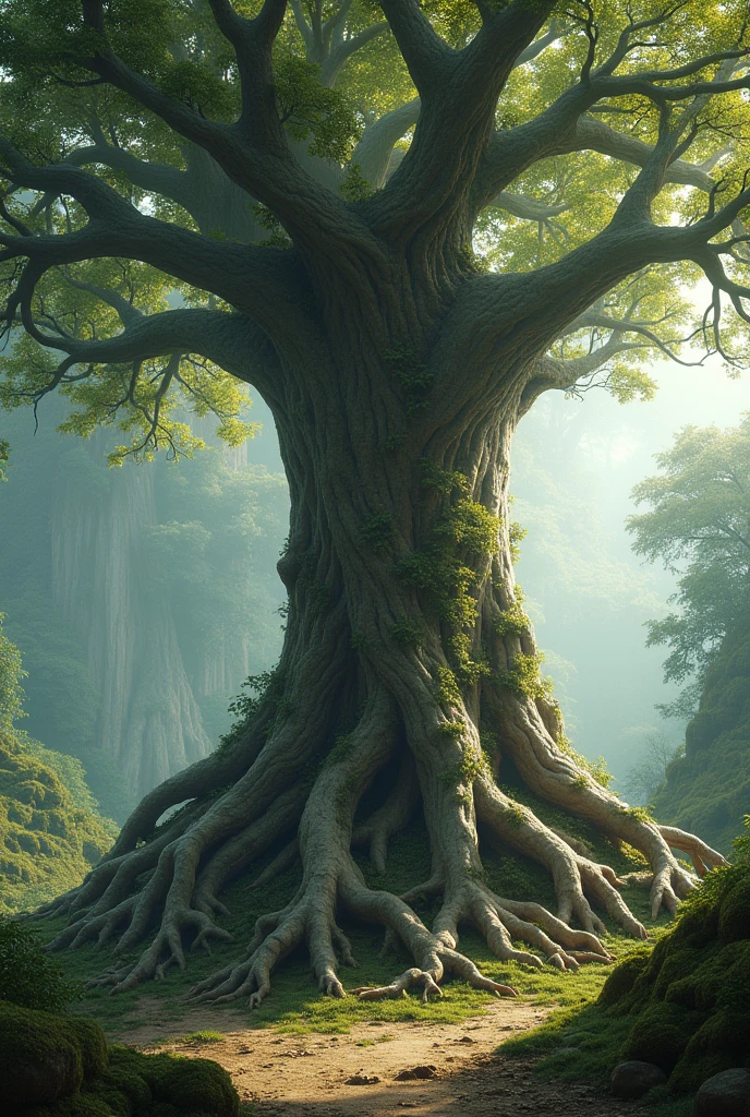 A tree with roots shaped like human hands