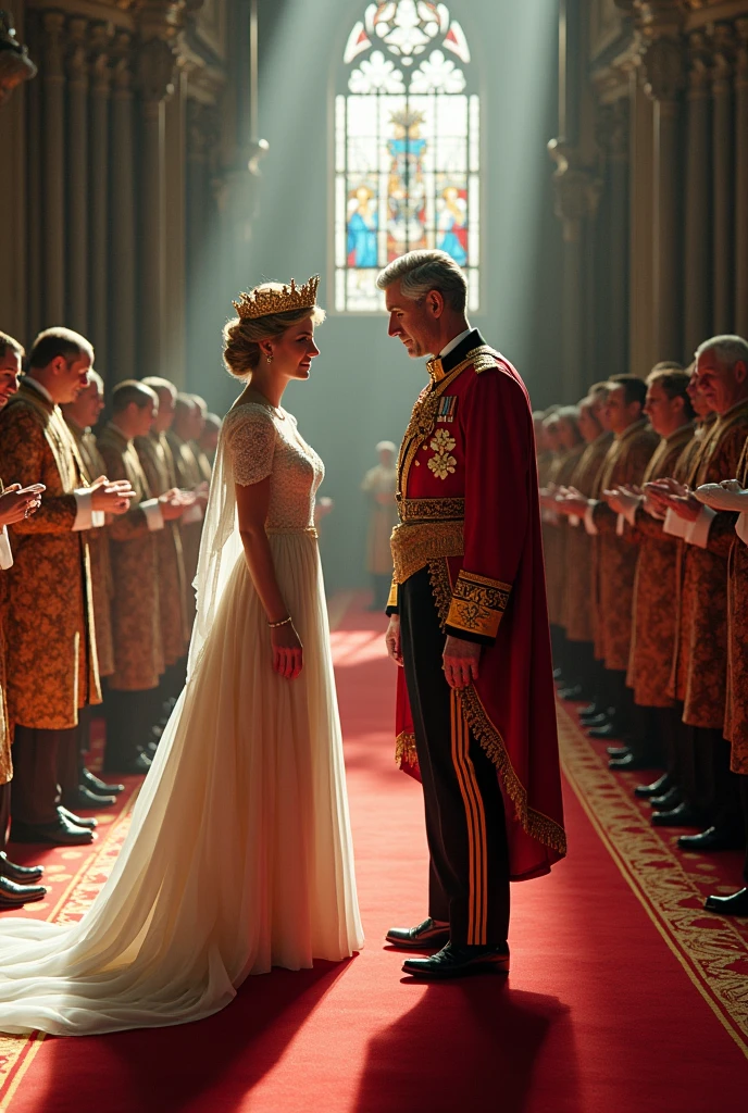 Princess Diana, 63, and Prince Charles, 75, being crowned as kings of England