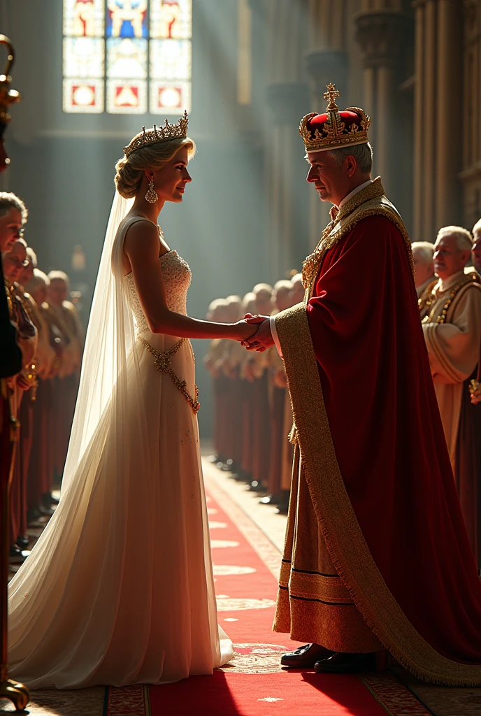 Princess Diana, 63, and Prince Charles, 75, being crowned as kings of England