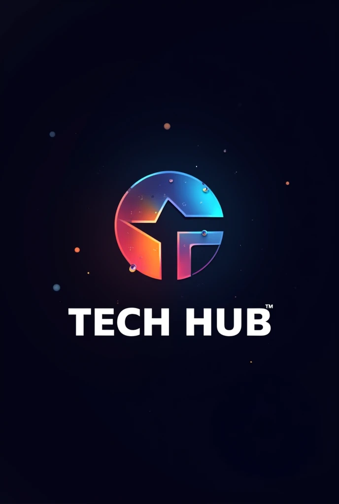 Logo for a technical channel named is Indian tech hub .
The mixture of technology and culture. Use background colour is black and blue ,orange ,pink colour in logo.
