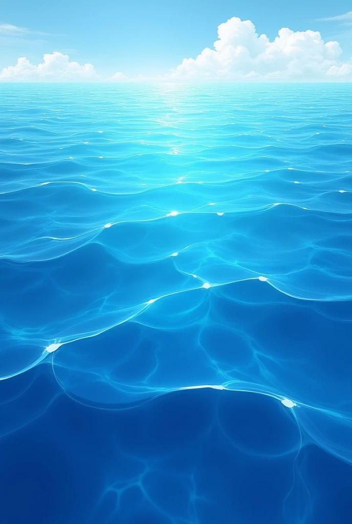 A 2d illustration of a blue sea, sharp-focus, high-quality, artistic, unique, attention to detail, professional lighting setup, 8K, --ar 16:9