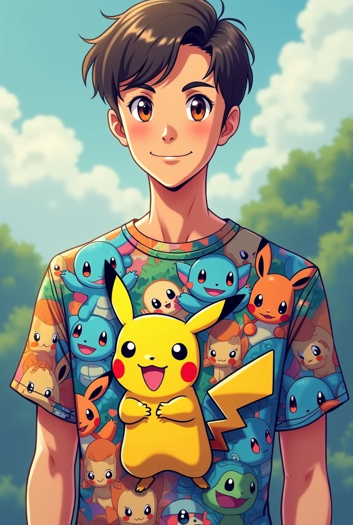 A men with pokemon shirt