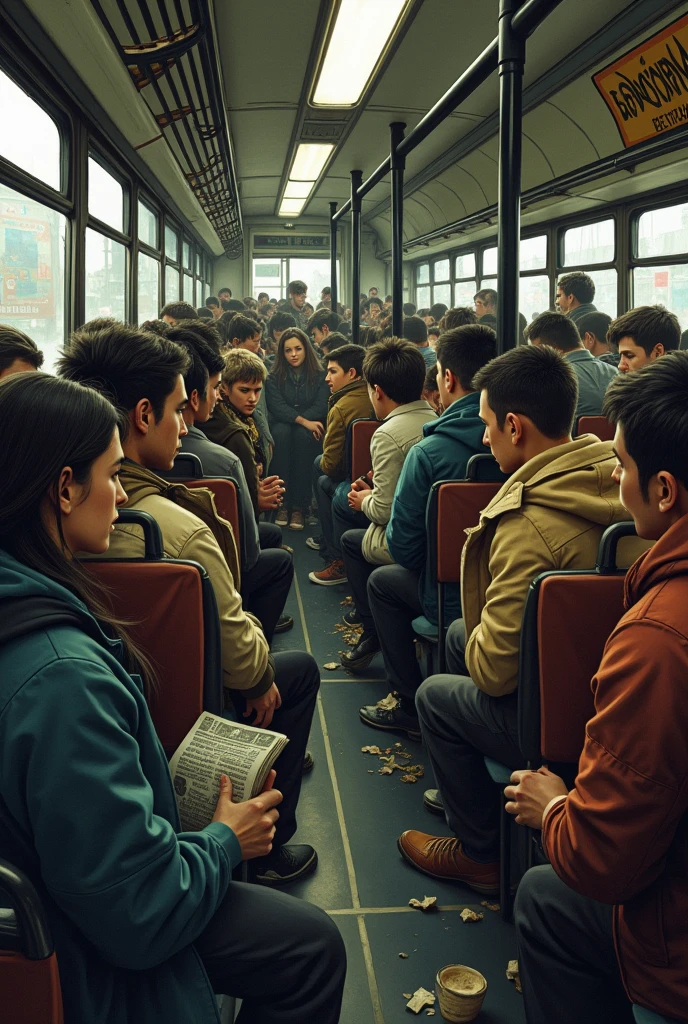 Crowd in bus