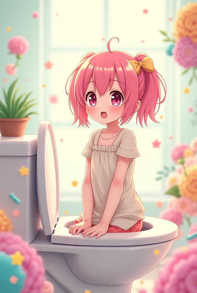 Anime girl poop out