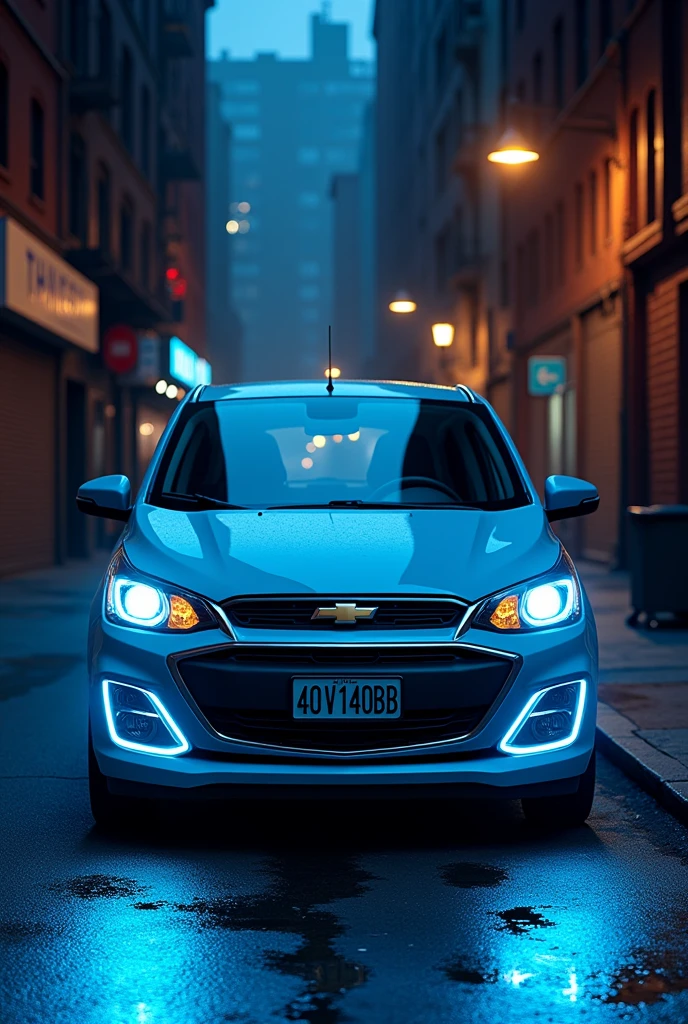 White Chevrolet spark blue neon led
Night street bruklyn nomer 40V140BB
