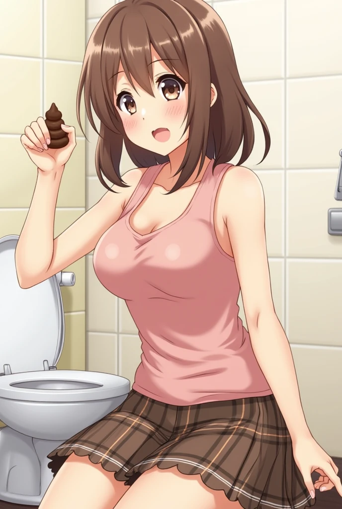 masterpiece, best quality, ultra high res, ultra-detailed, inside a dirty toilet cubicle, day, dirty wall with cum traces and used condoms on the floor, a young gal, slut, (dark red hair: 1.3), (green eyes: 1.3), (long stright hair hairstyle: 1.4),(hairy pubic hair: 1.3), (she has dark brown skin tone: 1.6), (petite curvy  body: 1.5), (medium tits: 1.6), (pink frilly swimsuit: 1.4), (black sandal: 1.4), (whore pleading face: 1.4), (exposed pussy: 1.4), (she is having vaginal sex while being penetrated in her pussy by an old men and cummed inside while on doggy style: 1.5)