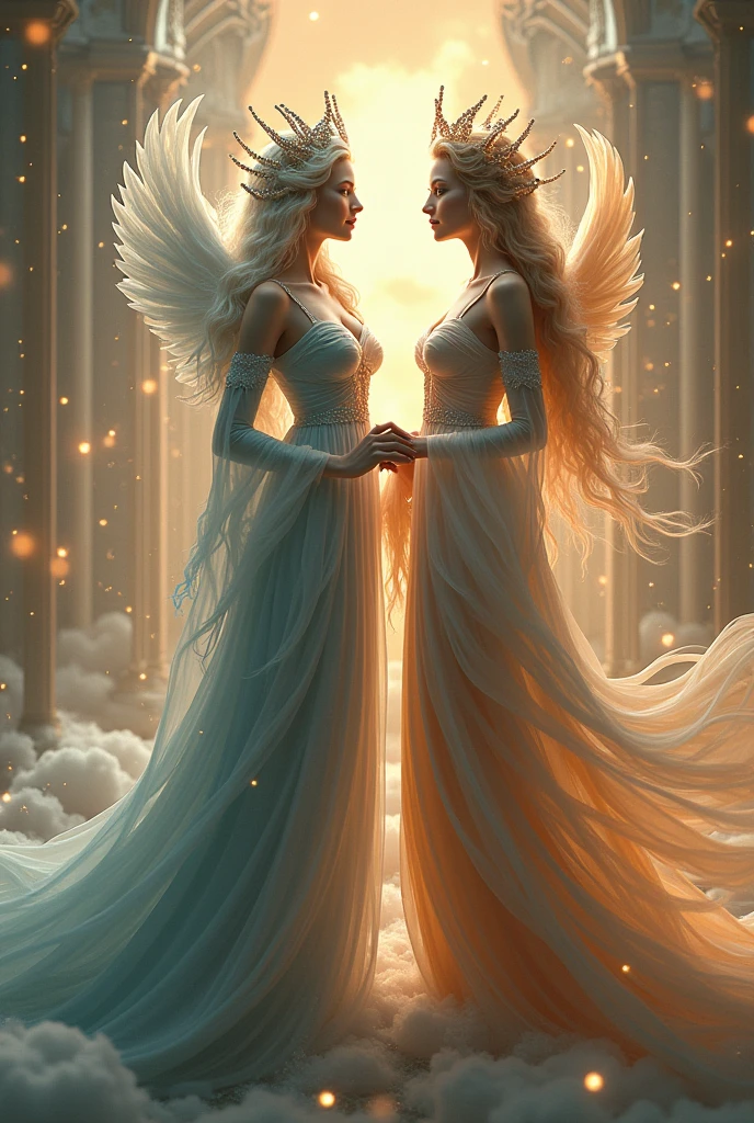 Two goddess and one of them is pretending 