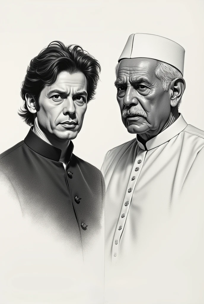 Sketchs of imran Khan and Quaid e Azam Muhammad Ali Jinnah