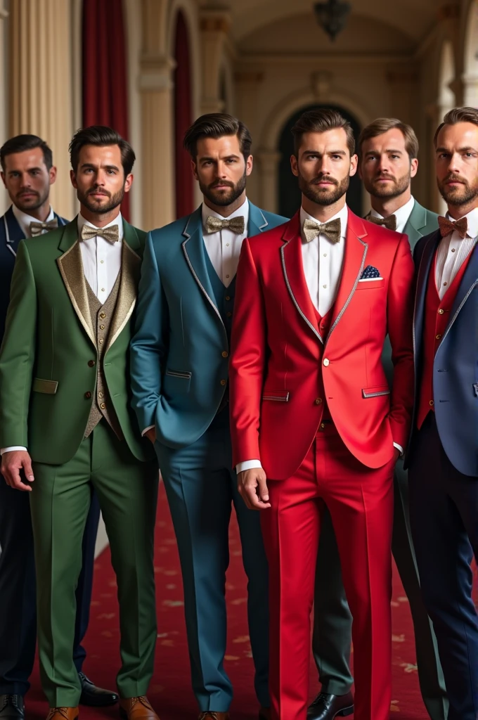 A men wear different formal dresses colour combinations