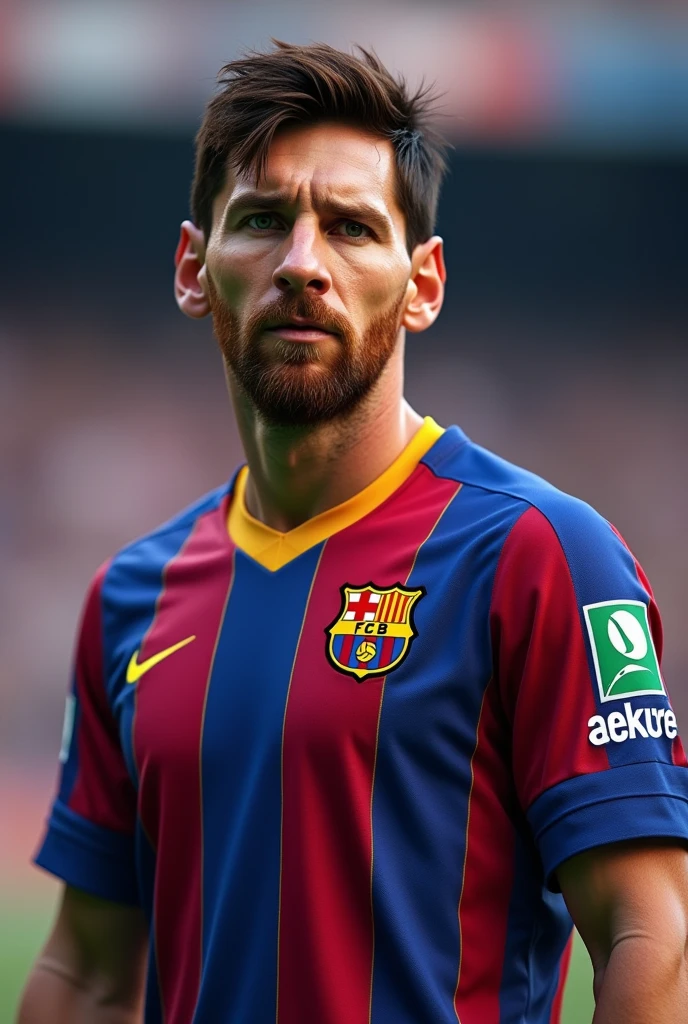 You can generate an image of a young Lionel Messi in a Barcelona shirt