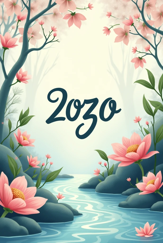 logo that says "Zozo" with details of flowers and water, spa related