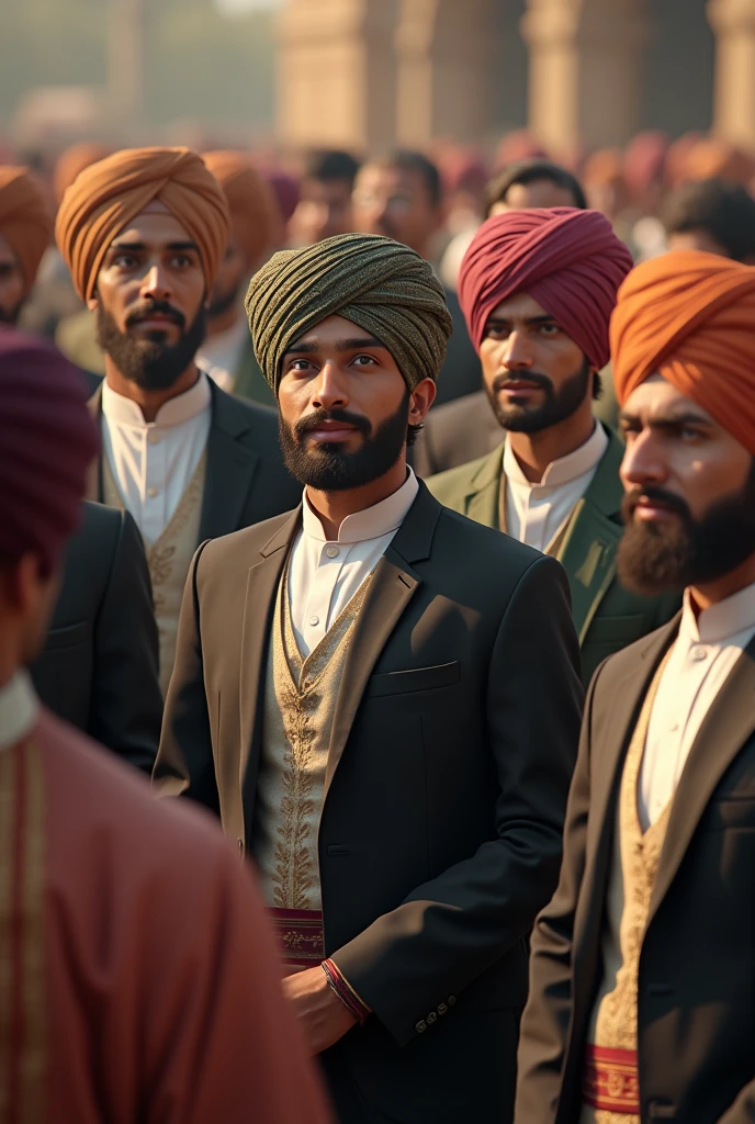 Many Pakistani men with formal dresses