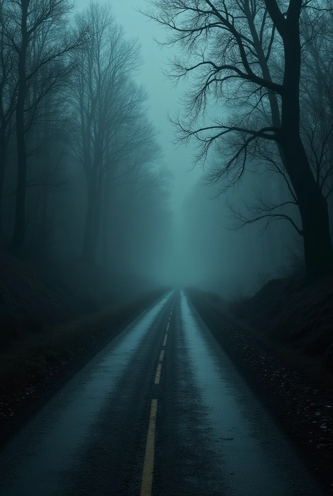 Horror road, night time,