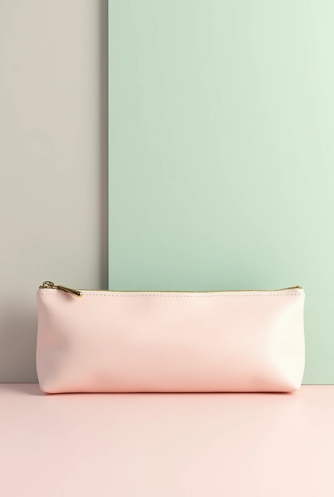 Large light pink and light green pencil case