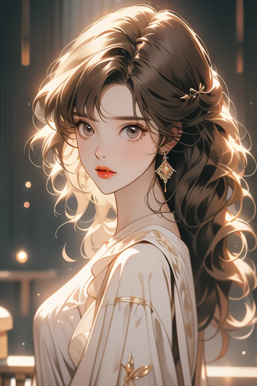 The Old Woman of the Wizard of Light, , Long side-swept bangs wavy light brown hair, Crystal Eyes, Ethnic Earrings, Fashion Out It