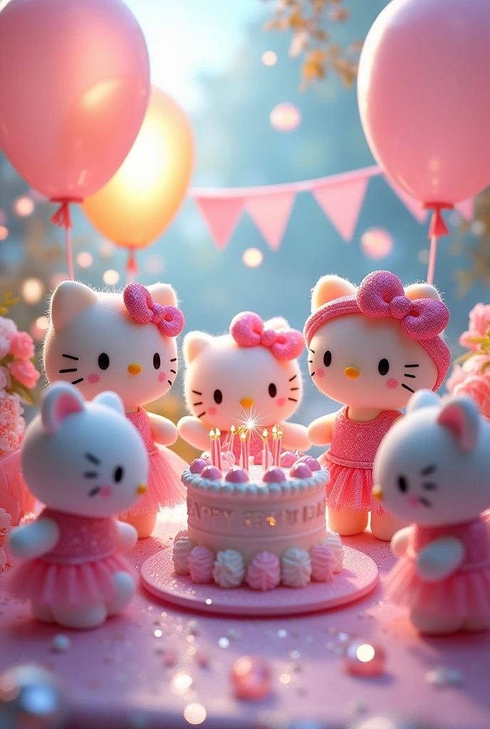 Sanrio dolls with crystals at a birthday party