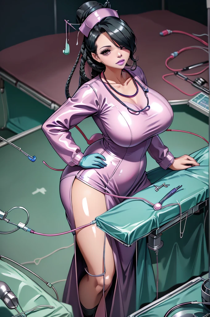 nurse uniform,hospital, latex nurse suit,nurses,,elbow gloves,labcoat,black hair woman,pink eyes , gigantic ,medical instruments,asian nurse,two nurses,speculum,examination room,oversize ,big ass ,ap on table ,legs spreaded,giving birth,gyno chair , dentist,Milf,latex,purpliform,oversize breasts,diaper