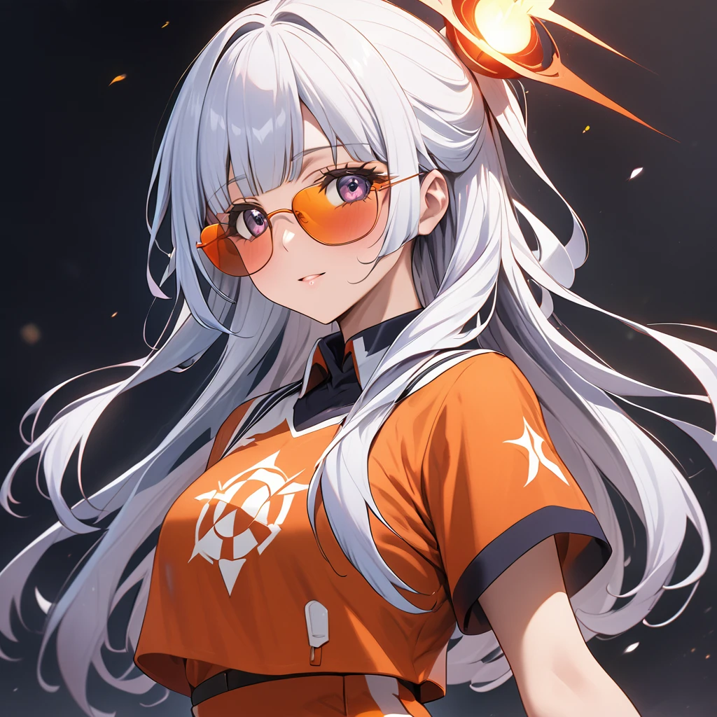 ((Highest quality)), ((masterpiece)), (detailed), (Perfect Face)、The woman is Reika Aoki, a member of the Flare Gang, with semi-long hair.、The woman is a loyal Team Flare underling who wears a Team Flare underling outfit, has a Team Flare hairstyle, and wears Team Flare tinted sunglasses.、The woman works for the leader of Team Flare.