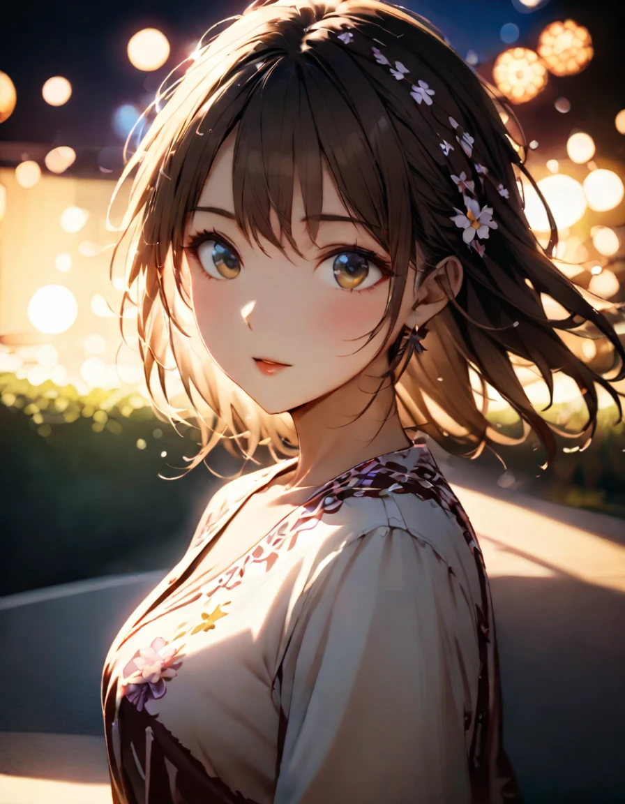 Highest quality, masterpiece, Boho Eye Hinai Girl, Playful Themes,
Raw photo of a girl wearing a long shirt。Decorative details and symbols are often used。, Brown hair gently fluttering in the wind,
Long-distance shots, High Key Light, Hard Shadows, Soft bokeh, Professional photography, A balanced deal, Balanced Exposure,