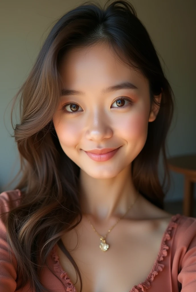selfie of a pretty young woman, taken with iphone camera