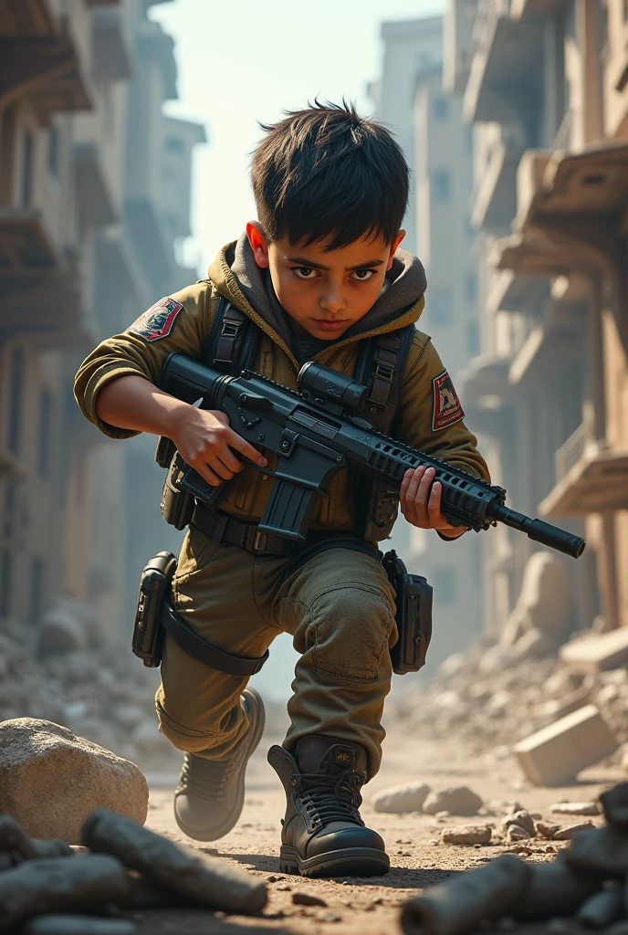 A boy playing free fire