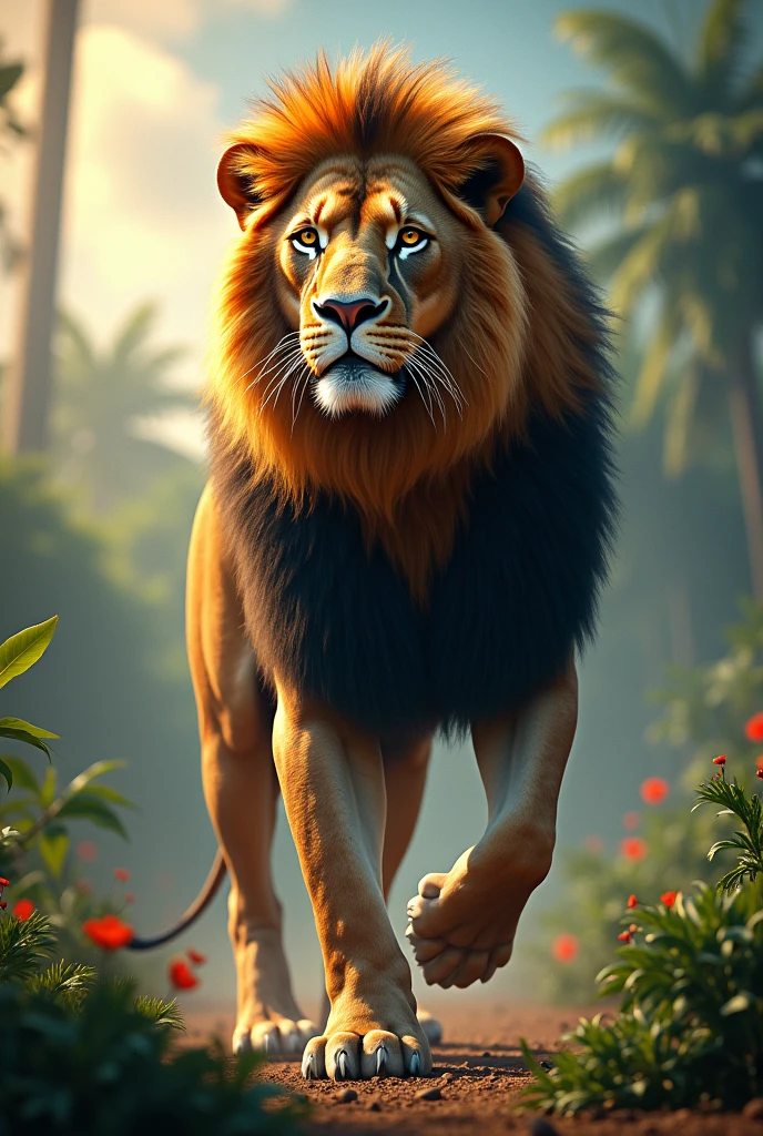 Lion with virat kohli