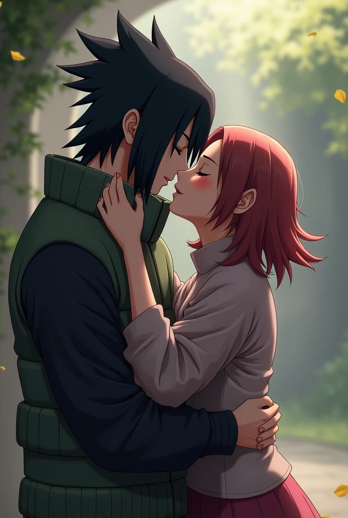 Kakashi and Konohamaru kissing