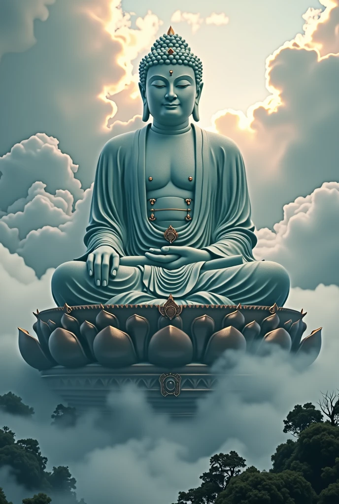 (Great Buddha)Great Buddha，Above the Clouds，mysterious，A kind smile，Genuine，