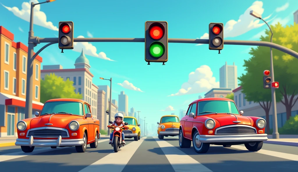 Green traffic signal means "Go!" so off we zoom animated