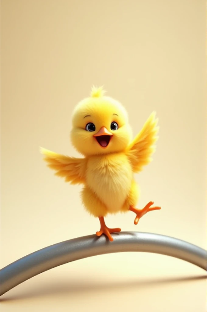 Chick dancing on a tube