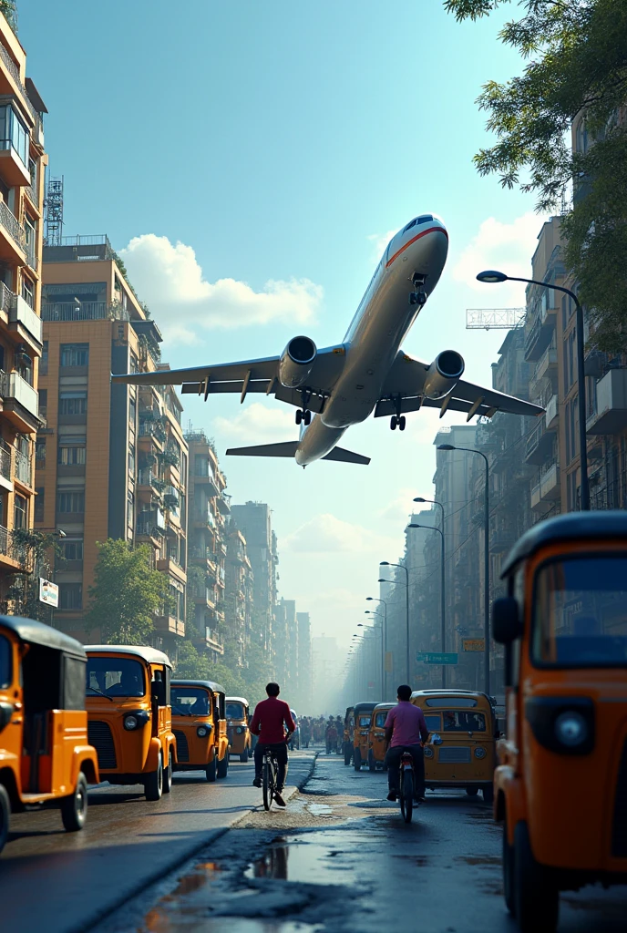 Aroplane in mumbai city road in public
Water