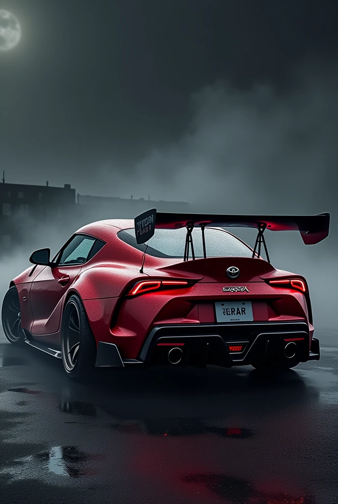 Toyota Supra MK 4 with red and white colour and best exhaust with horror look