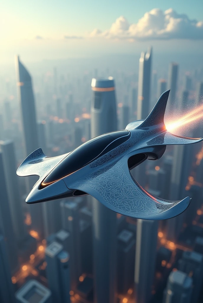 Flying car shaped like a bird