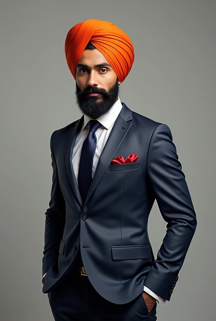 A Punjabi turban guy in suit 