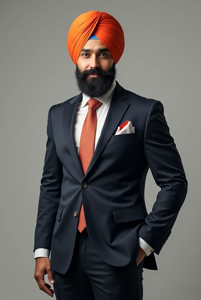 A Punjabi turban guy in suit 