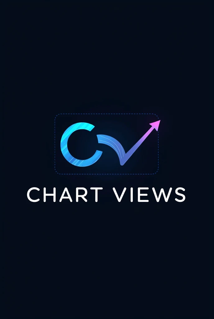 A logo with share market chart pattern. Insert name "chart views"