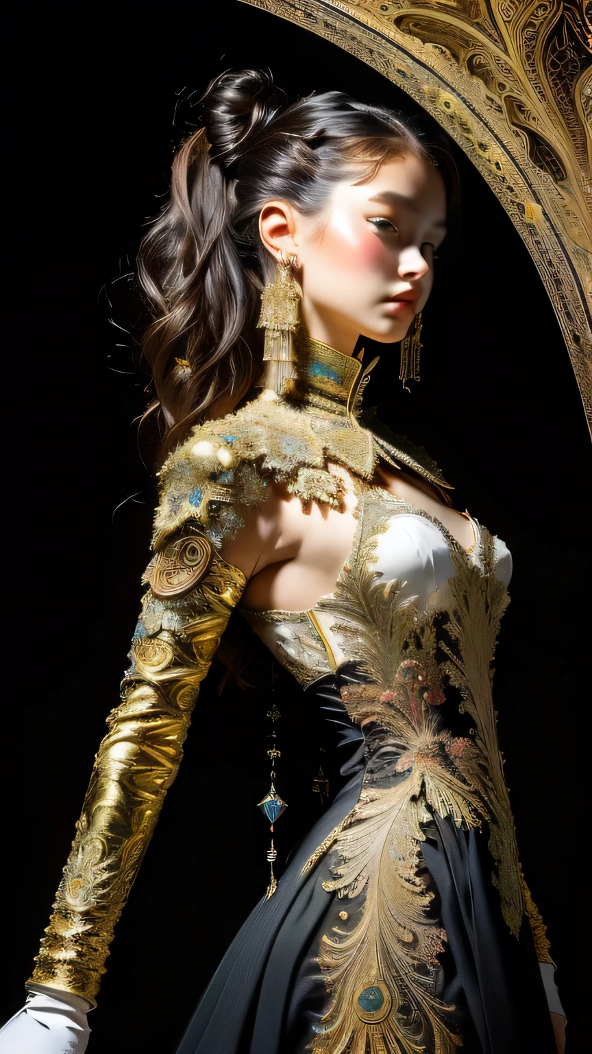 (masterpiece, Highest quality, Highest quality, Official Art, beautifully、aesthetic:1.2), (One girl:1.3), (Fractal Art:1.3),