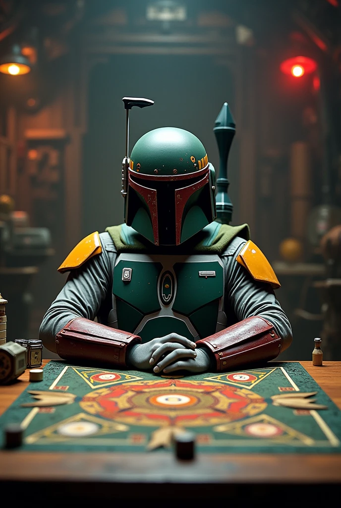 Boba Fett playing the Jumanji board game、Star Wars、movie、Mandaean、