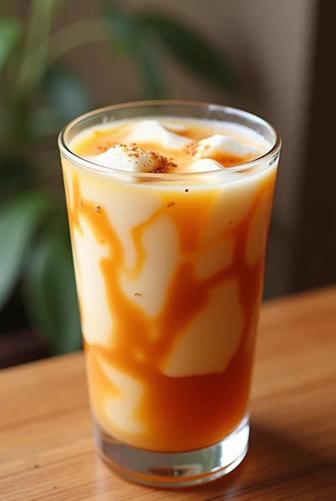 Create a milktea with taho inside 